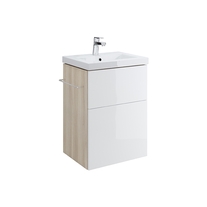 Mobilier Cersanit, Smart, suspendat, pentru lavoar, cu doua sertare, 50 cm, alb